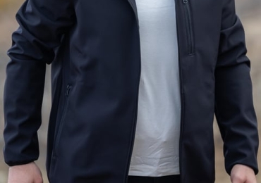 Black Hooded Softshell Jacket