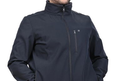 Navy Softshell Stand-Up Collar Jacket