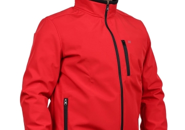Red Softshell Stand-Up Collar Jacket